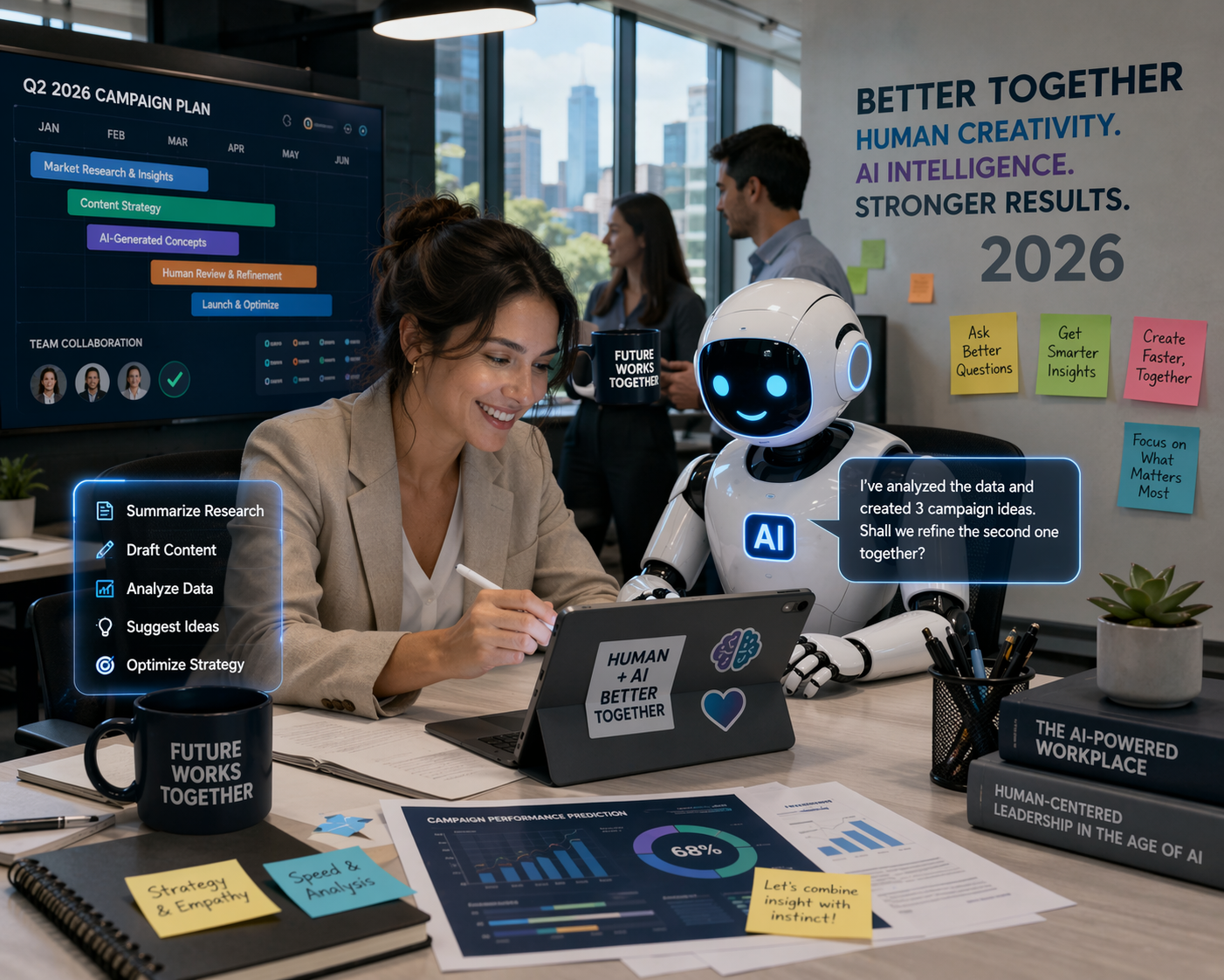 AI and human collaboration model in modern workplace